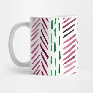 Abstract herringbone pattern - pink and green Mug